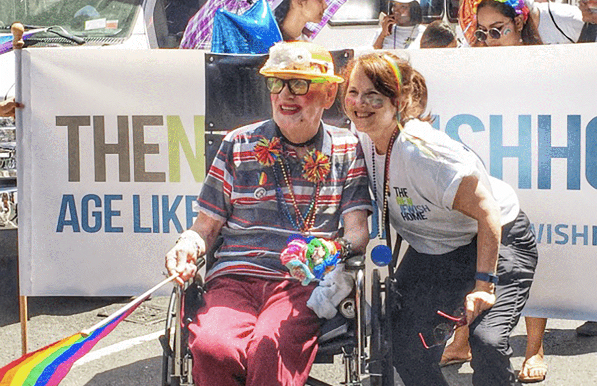 James Doyle, a resident of the New Jewish Home in New York, with CEO Audrey Weiner at the Gay Pride Parade.